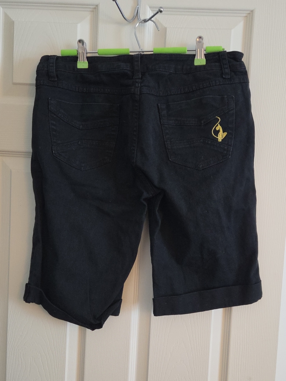 Baby Phat Black Knee-Length Denim Shorts